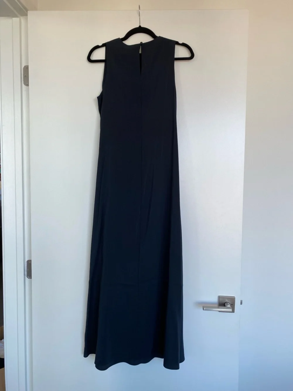 Black Column Maxi Dress - Elegant Simple Silhouette